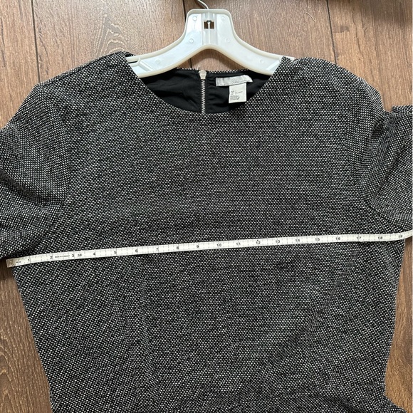 Tweed style midi dress (large) with crew neck and above elbow sleeves - Picture 5 of 7